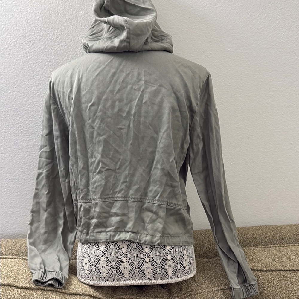 DKNY Utility Hooded Jacket Olive Green Women's Size XS - Picture 3 of 6
